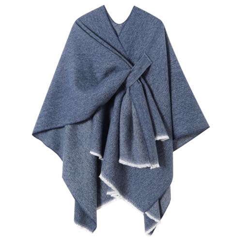 Women's Shawl Wrap Poncho Warm Cape Cardigan Open Front Shawls for Spring Fall Winter Cold Weather Days