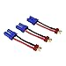 OliYin 3pcs Male Deans T-Plug to Female EC5 Losi Connector Adapter with 14awg 1.96inch Wire for Brushless LiPO Battery(Pack of 3)
