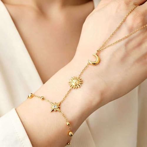 Image of 18K Gold Plated Stainless Steel Dainty Charms Colorful Crystal Birthstone Bracelet Minimalist Cute Jewelry for Women