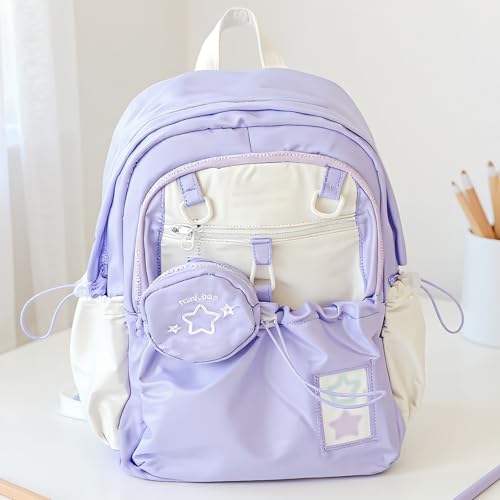 Mochila de gran capacidad para niñas adolescentes con compartimento portátil y multibolsillos 7