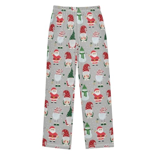 Lovely Gnomes Snowman Boys Long Pants Soft Trousers Elastic Waist Kids Lounge Bottoms with Pockets S-XL