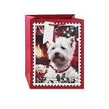 Clairefontaine X-27300-3C - Un Sac Cadeau Excellia- Format Moyen - 21,5x10,2x25,3cm - 210g - Motif : Chien De Noël, Noël Anglais - Emballage Cadeau, Idéal pour : Livre, Jeu, Petits cadeaux