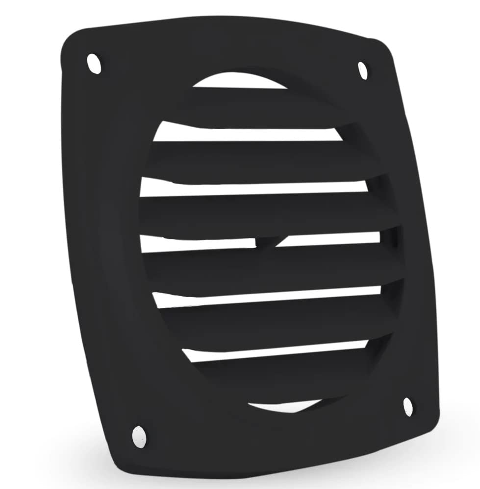 Five Oceans 6-Slotted Louvered Flush Hose Ventilators, 3-Inch Ventilation Area Diameter, ABS Plastic White/Black