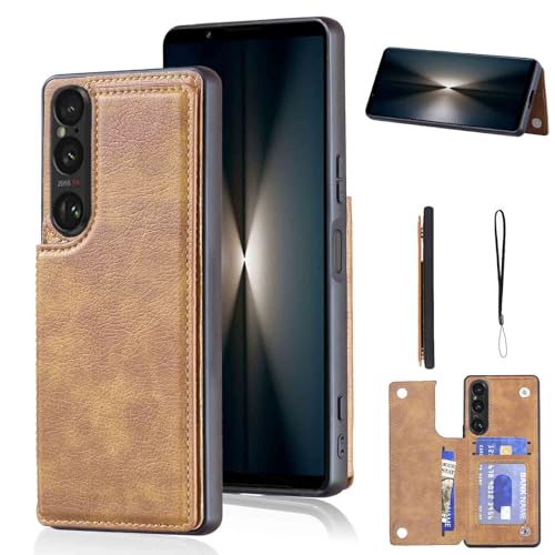 �yGeshh�zXperia 1 VII/SO-51F/ XQ-FS44 /SOG15 �Ή� ���z�^�P�[�X �J�[�h���[ ���E�J ���^�y�� �J�o�[�i���g���u���E���j�w�ʃP�[�X �X�^���h�@�\ ��G�肪�ǂ� �㎿ �X�L�~���O�h�~ �蒠�^�P�[�X �K�p �\�j�[ �G�N�X