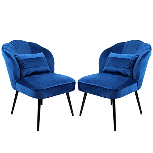 Babion Accent Chairs Set Of 2, Living Room Chair Set, Vanity Chair Desk Chair, Modern Upholstered Side Chair For Living Room, Bedroom, Office, Hosting Room(Blue) #TOP28