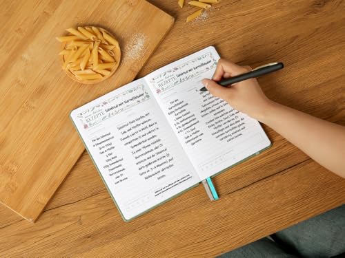 Rezeptbuch A5 zum Selberschreiben – Meine Lieblingsrezepte – DIY Koch- & Backbuch zum Ausfüllen – Hellviolettes Küchen-Design, 120g Papier (14,5 x 21cm) – Ideal zum Verschenken an Kochliebhaber