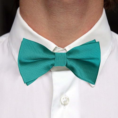 Image of Pre-Tied Adjustable Solid Tuxedo Bow Tie for Boys and Men