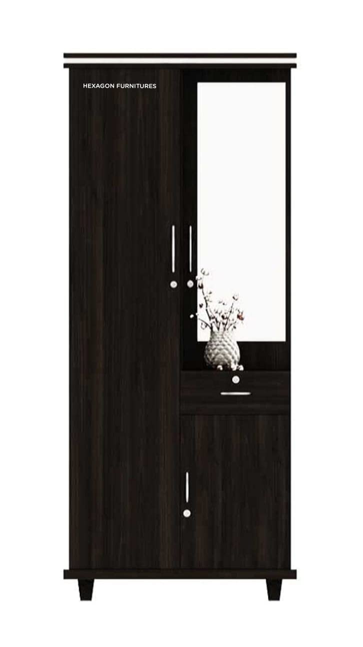 Hexagon Furnitures Wardrobe Cum Dressing Table with Mirror and Drawer/wenge Colour-picture-29