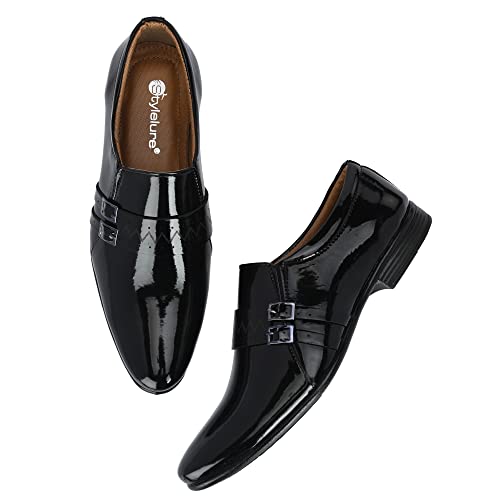 Image of Stylelure Men Synthetic Leather Straps Formal Monk Shoes