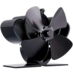 4 Blade Mini Stove Fan Heat Powered Wood Log Burner Fan for Wood Burning Stove/Silent Operation Heat Distribution for…