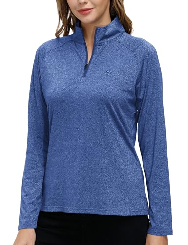Womens 1/4 Zip Golf Shirt Long Sleeve Lightweight Golf Pullover Outdoor Athletic Tennis Polo Shirts2