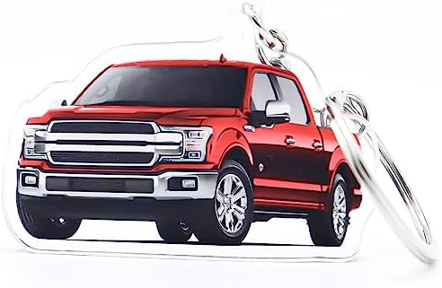 Eivlin Car Keychain for F150, Stylish 3D Model Keyring for Ford Key Chain Ring Accessories, Gift for Ford Enthusiasts (Red)