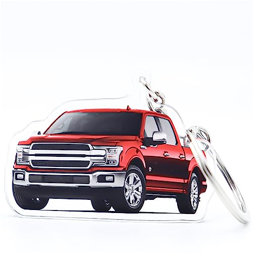 Eivlin Car Keychain For F150, Stylish 3D Model Keyring For Ford Key Chain Ring Accessories, Gift For Ford Enthusiasts (Red) #TOP29