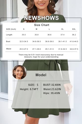 Image of Newshows Women's Sweater Pockets Fall Winter Teacher Work Casual Dress