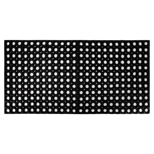 VELCOC - Zerbino Gummy da Esterno in Gomma con Fori, Antiscivolo, Robusto e Resistente, Spessore di 23 mm, Tappeto con Struttura a Nido d'Ape, Colore Nero, Dimensioni 50 x 100 cm