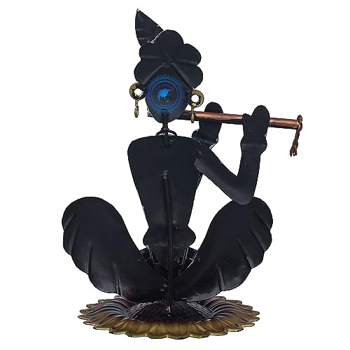 Image of Decorative Handcrafted Multicolor Krishna Candle Holder Metal Tea Light Holder for Home Decoration and Gift