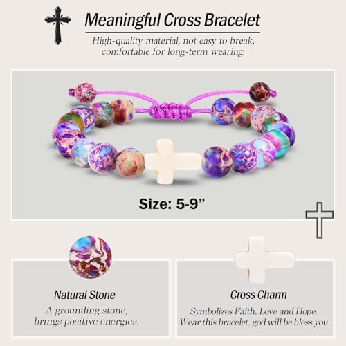 Cross Bracelet Gifts for Boys Girls, Easter Basket Stuffers Baptism Communion Confirmation Birthday Christmas Valentines Graduation Gifts for Son Grandson Nephew Brother Daughter Granddaughter Niece4