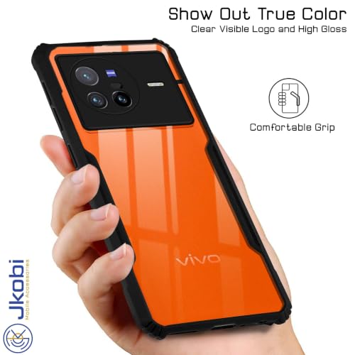 Image of Jkobi Hybrid Back Cover Case for Vivo X80 (Shockproof with Polycarbonate Clear Panel | Professional Black)