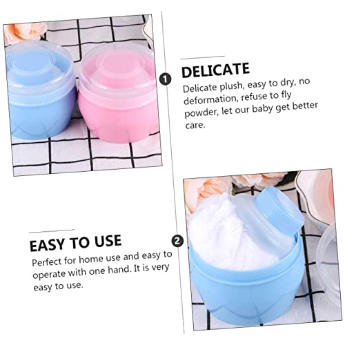 SECFOU 2 Conjuntos De Pó Corporal Talco Compacto Caixa De Sopro De Pó De Bebê Caixa De Sopro De Pó D