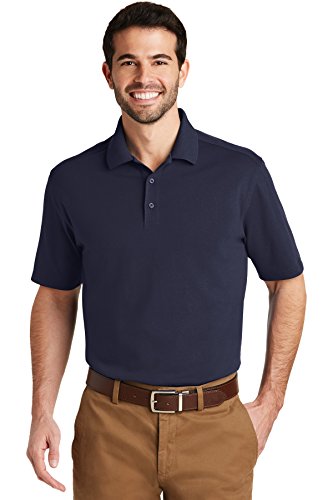 Port Authority Men's SuperPro Knit Polo, True Navy, Large