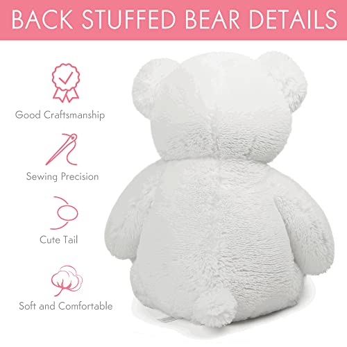 LotFancy Teddybär Kuscheltier 50cm, Plüschtier Stofftier Teddy, Süßes Geschenk für Kinder Mädchen Freundin, Geburtstag, Valentinstag, Schwarz, Weiß