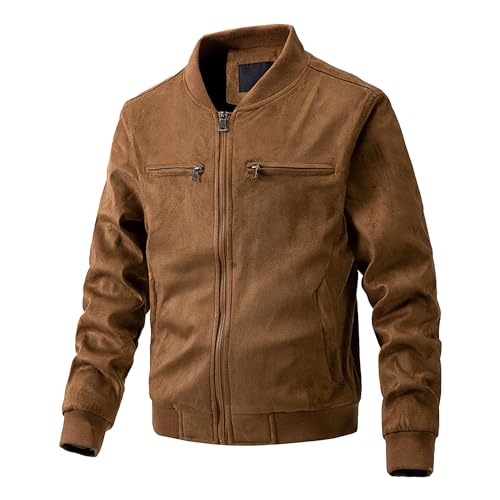 Veste de baseball en daim homme de qualité supérieure style aviateur