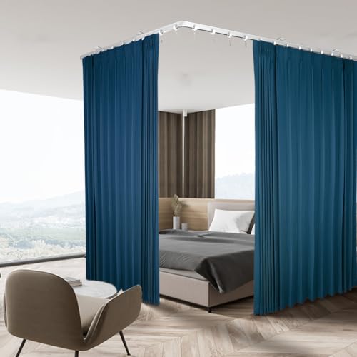 NDSWKR 16.4FT/5M Flexible Curved Ceiling Curtain Track, Bendable Track Curtains Ceiling Mount, Sliding RV Curtain Track for Room Divider L U Shape Bay Windows, White - Thumbnail 6