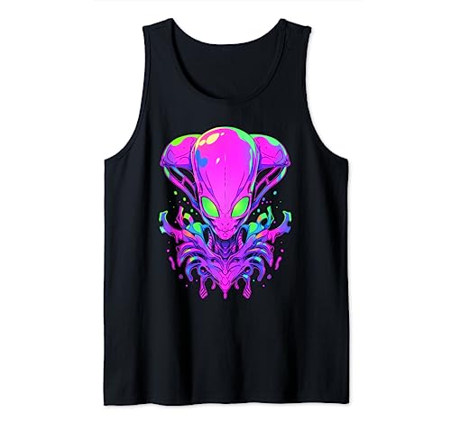 Psychedelic Alien | Party Rave Extraterrestrial UFO Space Tank Top