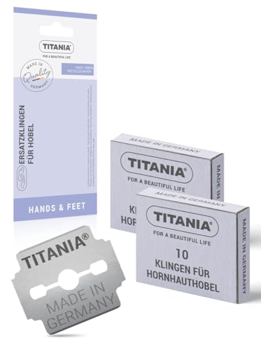 TITANIA Ersatzklingen für Hornhauthobel (20 St.) • Professionelle Klingen für Hornhauthobel • Qualitäts-Klingen