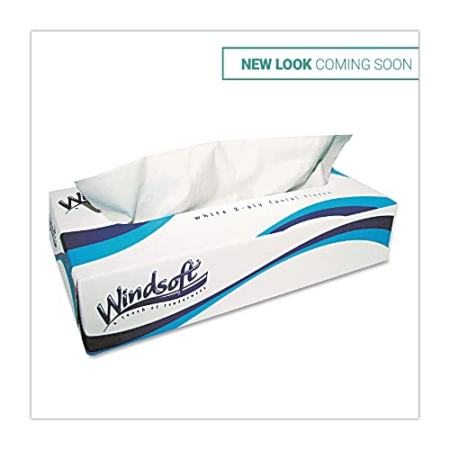 Windsoft 2360 Facial Tissue In Pop-Up Box, Box Of 100 (Case Of 30 Boxes) #TOP1
