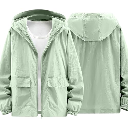 Lightweight Jackets for Men Sun Protection UPF 50+ Shirts Solid Color Full Zipper Comfort Rash Guard Cooling Hoodies4