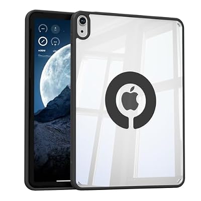 Kenke for iPad A16/10th Gen Case 11/10.9 Inch 2025/2022, Magnetic Clear Transparent Hard PC Back Shell with Soft TPU Bumper & Built-in Strong Magnetic Suction Ring, Slim & Lightweight (Black)