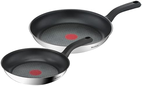 Tefal Comfort Max 24/28cm Stainless Steel Frying Pan Set, Durable...