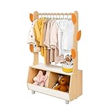 OOOK Tree Kids Dress Up Rack, Dress Up Storage for Toddlers, Kids' Costume Organizer Center with Storage Cabinet, Suitable for Children's Room, Living Room, Playroom and Daycare Centers.