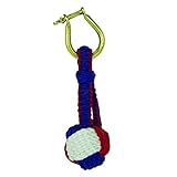 Nautical Monkey Fist Knot Key Chain Red White & Blue