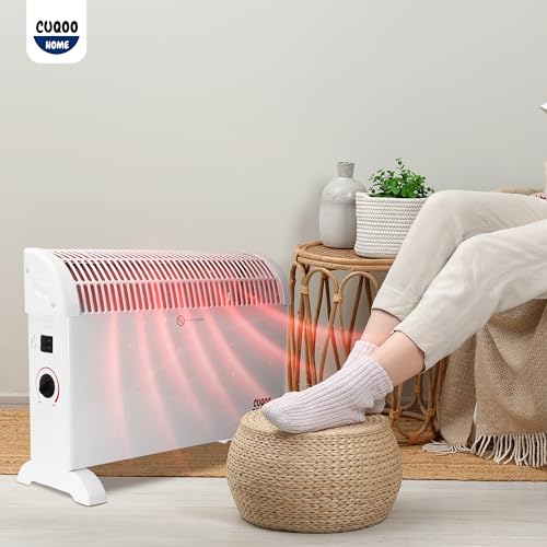 CUQOO 2000W Convector Radiator Heater with 3 Heat Settings – Powerful Electric Heater with Adjustable Thermostat | Safe and Secure Room Heater with Overheat Protection | Space Heaters for Indoor Use CUQOO 2000W Convector Radiator Heater with 3 Heat Settings – Powerful Electric Heater with Adjustable Thermostat | Safe and Secure Room Heater with Overheat Protection | Space Heaters for Indoor Use