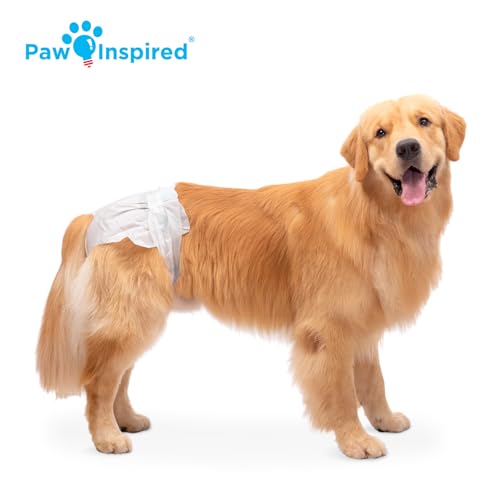Image of Paw Inspired 20ct Disposable Dog Diapers | Female Dog Diapers Ultra Protection | Diapers for Dogs in Heat, Excitable Urination, or Incontinence (X-Large) (Pack of 3)