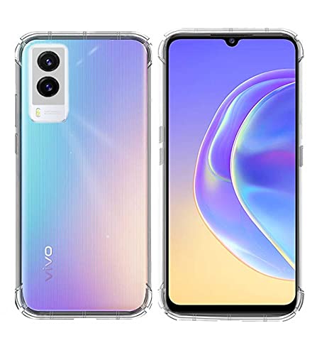 Image of Soft Flexible Silicone Back Cover Vivo V21e 5G, Transparent Case + Screen Guard