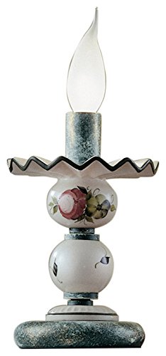 Preisvergleich Produktbild Sanremo Keramik Nachttischleuchte Kleine Tischleuchte weiß / Handgefertigt in Italien / Tischlampe Landhaus Dimmbar / Lampe E14