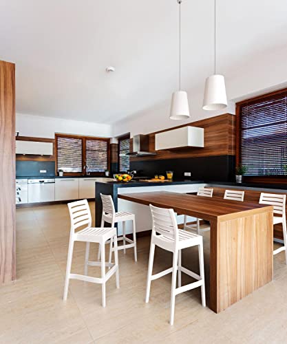 Compamia Ares 29.5" Outdoor Bar Stool In White (Set Of 2) #TOP6