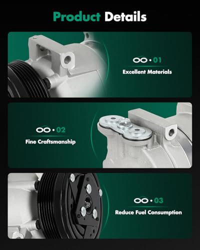 Image of SCITOO AC Compressor for Chevy for Aveo 1.6L 2004 2005 2006 2007 2008 | Fast Cooling, Ultra Low Noise (≤72 dB) Air Conditioner Compressor for Summer, with Clutch, 1521525 1521526 1522238 10360871