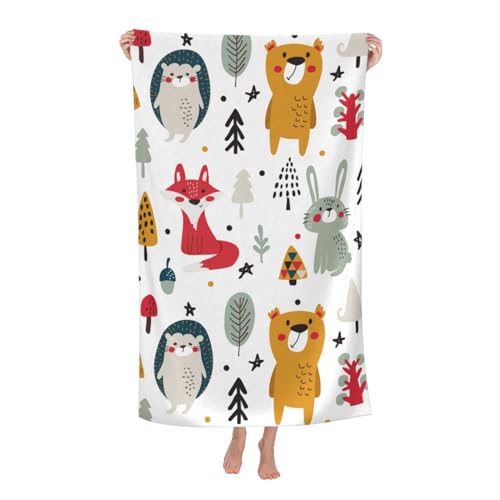 Niedliche Plantagentiere Microfaser Handtücher Saugfähig Strandhantuch Pflegeleicht Strandmatte Für Outdoor Aktivitäten Schwimmen Yoga