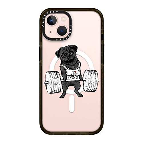 CASETiFY MagSafe �Ή� �C���p�N�g�P�[�X iPhone 13 - Black Pug Lift - �N���A �u���b�N
