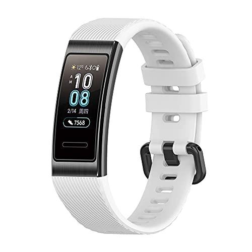 Image of Compatible with Huawei Band 4 Pro/Band 3 Pro Straps, TPU Watchband Replacement for Huawei Band 3 Pro/Band 4 Pro Smart Band Fitness Tracker (White)