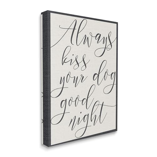 Image of Stupell Industries 'Always Kiss Your Dog Goodnight Tan', Canvas Art, 30 x 40 Inches, Easy to Hang and Sturdy, Made in USA, by Lil' Rue