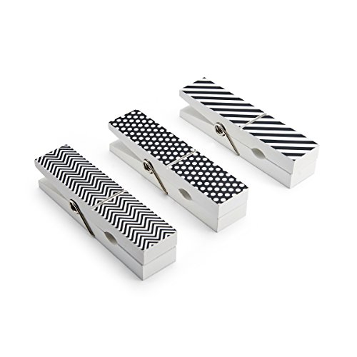 Melannco Oversize Clothespin Picture Frame, Black/White, 3 Piece - 5209800 #TOP1