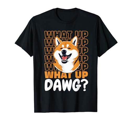 Shiba Inu Carino Cane Che Che Succede Cane Amante Retrò Cani Divertente Maglietta