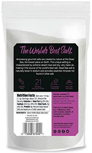 100% Natural Sea Salt, Coarse Grain, Large Bulk 2.43 Lb. Resealable Bag, Pure & Natural Sun Dried Dead Sea Salt, Unrefined, Gluten Free, Grinder Refill Sea Salt For Daily Cooking & Pickling Salt #TOP5