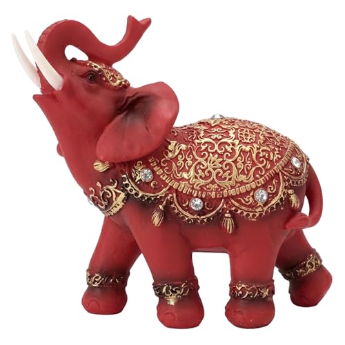 Statue d'éléphant dorée en résine faite main pour étagère chic - 2