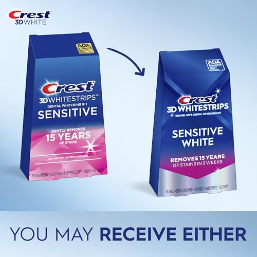 Crest 3D Whitestrips Sensitive White – Teeth Whitening Kit, 18 Treatments, Each with 1 Upper/1Lower, 36 Strips – Crest 3DWhite Teeth Whitening Strips by Crest - Image 2